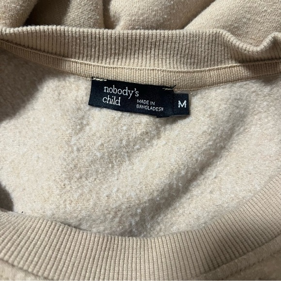 Nobody's Child Medium Camel “Be Kind" Circle Logo Crew Sweatshirt Organic Cotton - Picture 7 of 9